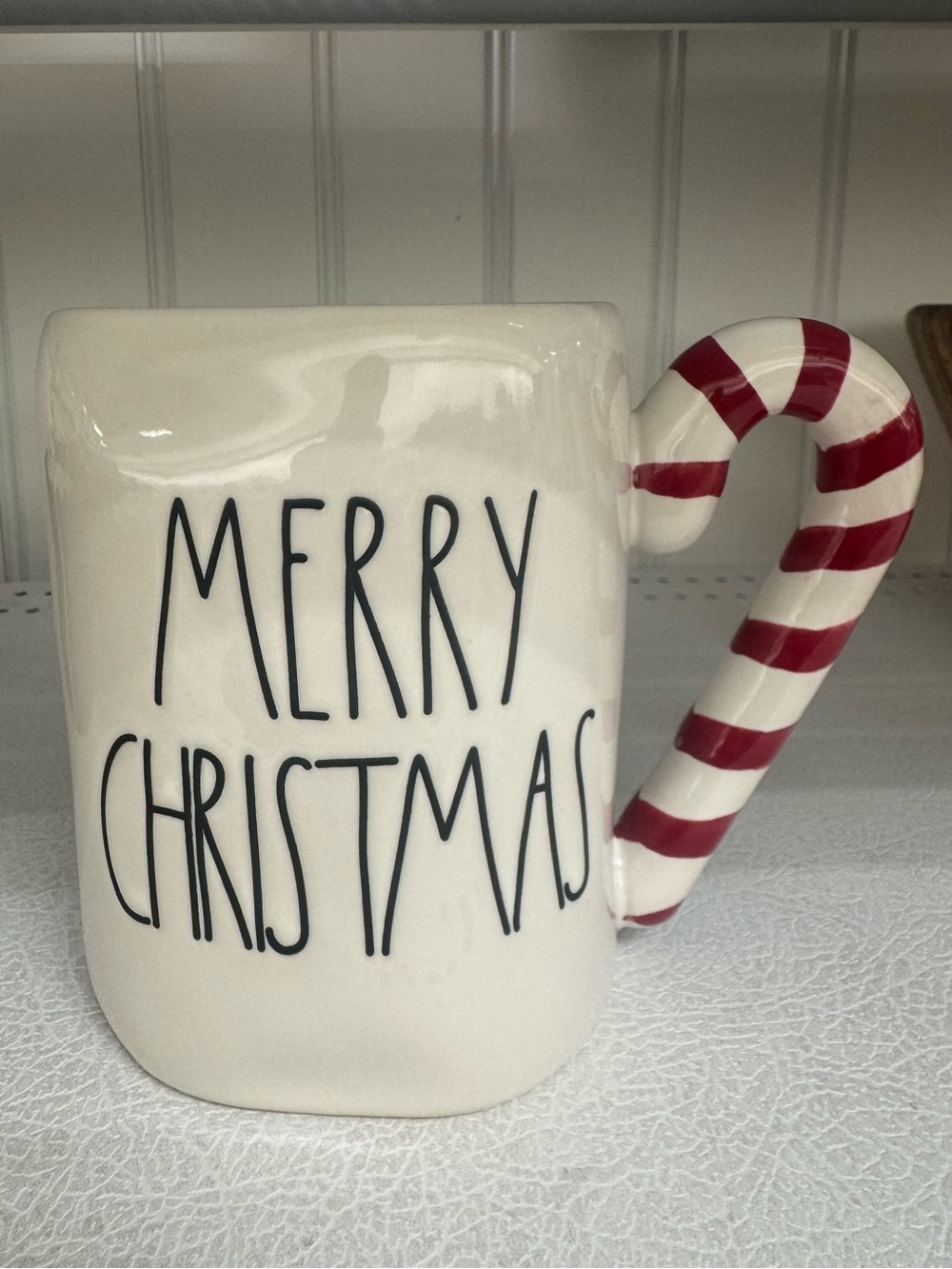 Merry Christmas Candy Cane Handle Rae Dunn Mug